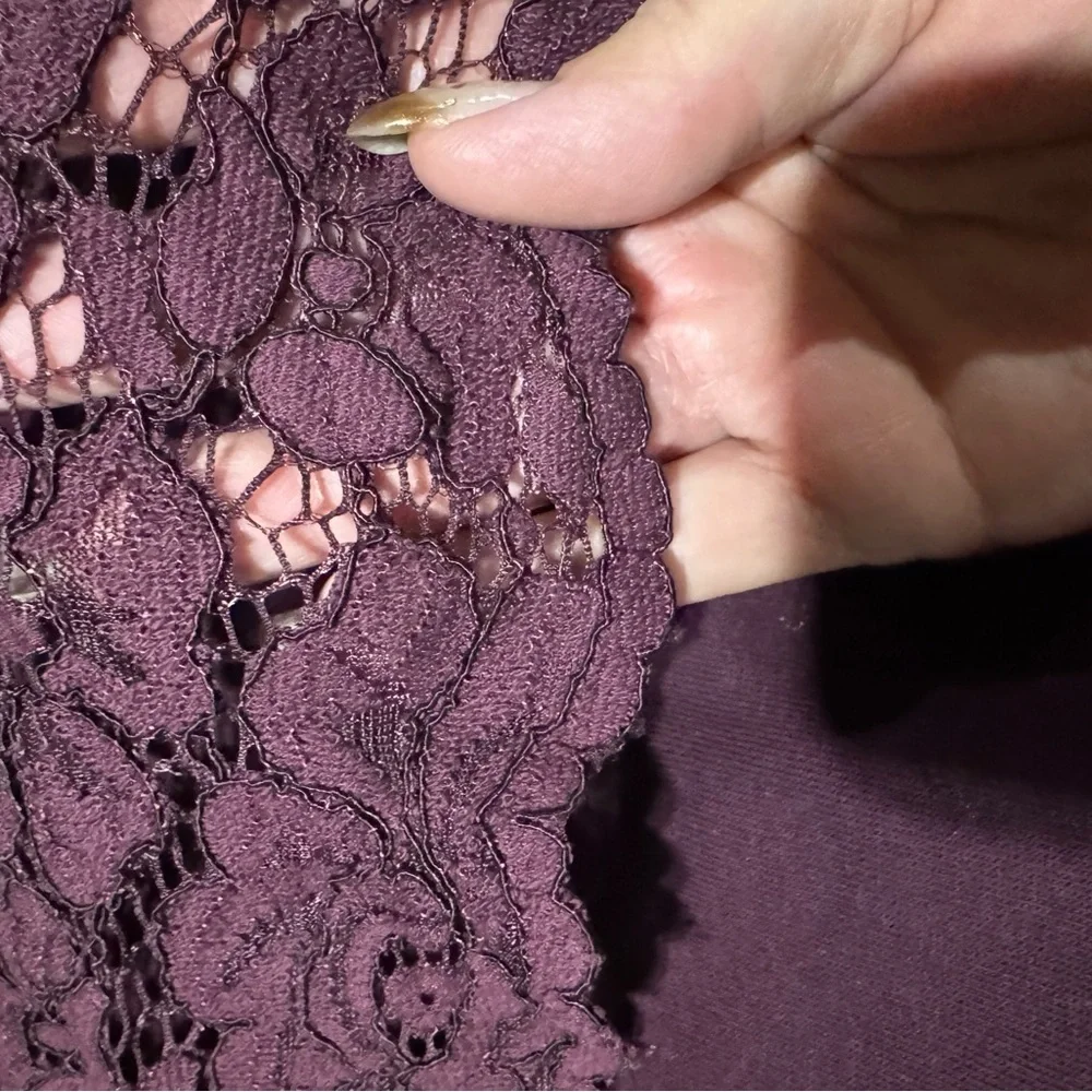 Anthropologie Plum Lace Sweatshirt - size small - Picture 10 of 12
